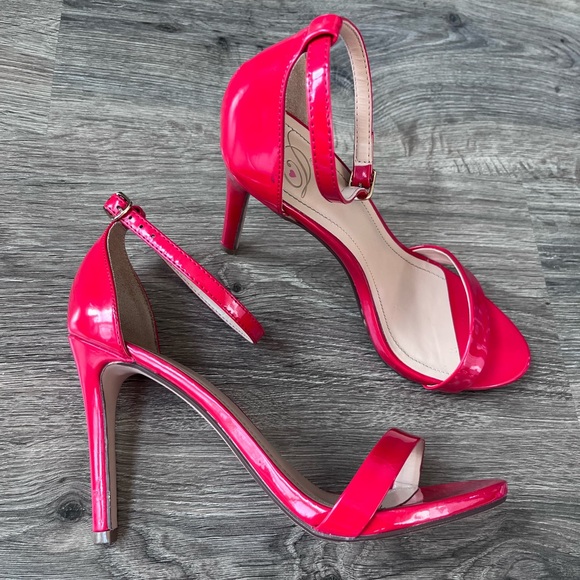 Red Open-toe Heels - Picture 2 of 4